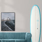 Decoration Surfboard - Compass - White Deck Blue