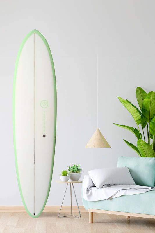 Decoration Surfboard - Egg - White Deck Lime