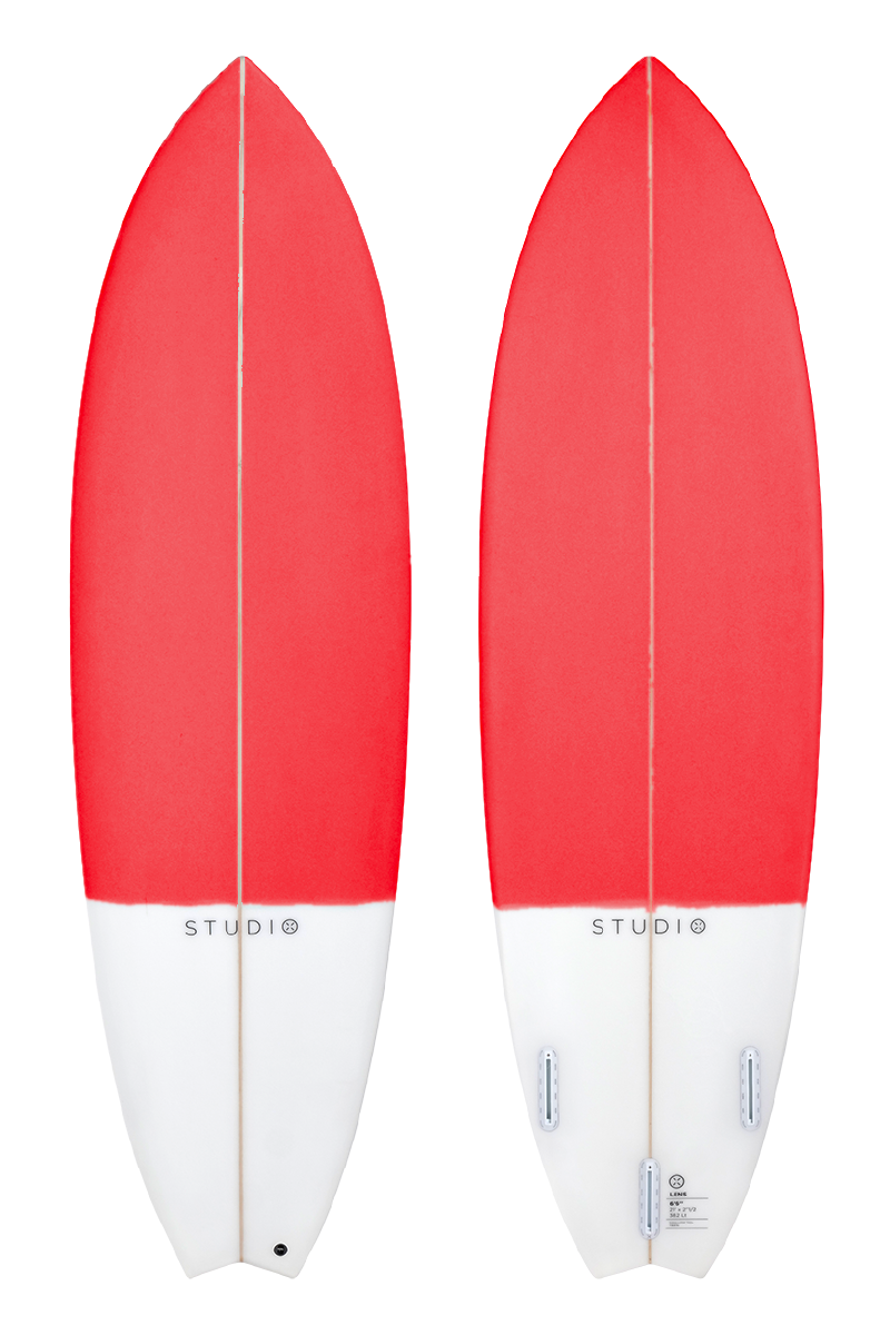 2nd Grade Surfboard - Lens 6-0 Fluro Red/White