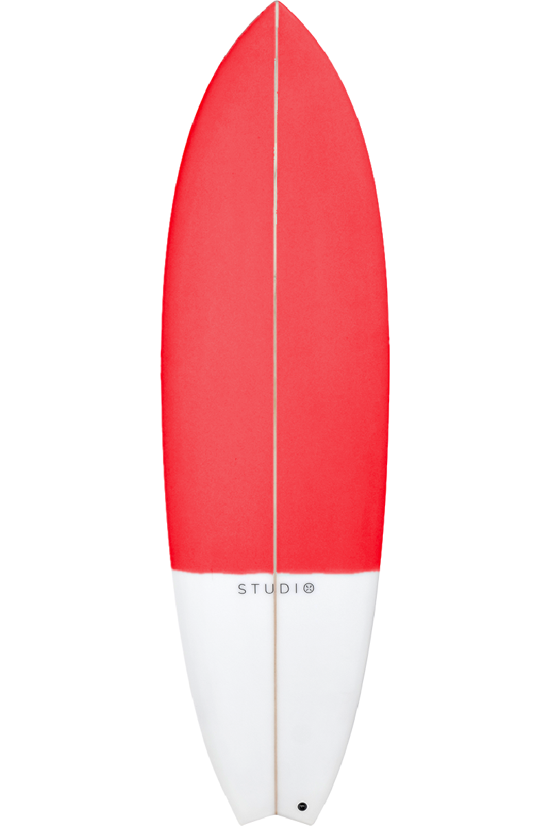 2nd Grade Surfboard - Lens 6-0 Fluro Red/White