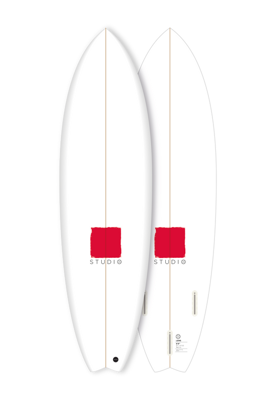 Decoration Surfboard - Lens 6-6 White/Red