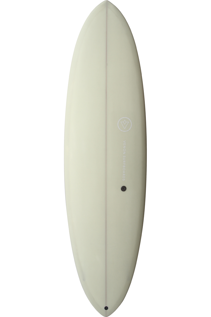 VENON Surfboards - Beaver - Mid Length Twin Pin - Pastel Beige - Round Pin Tail