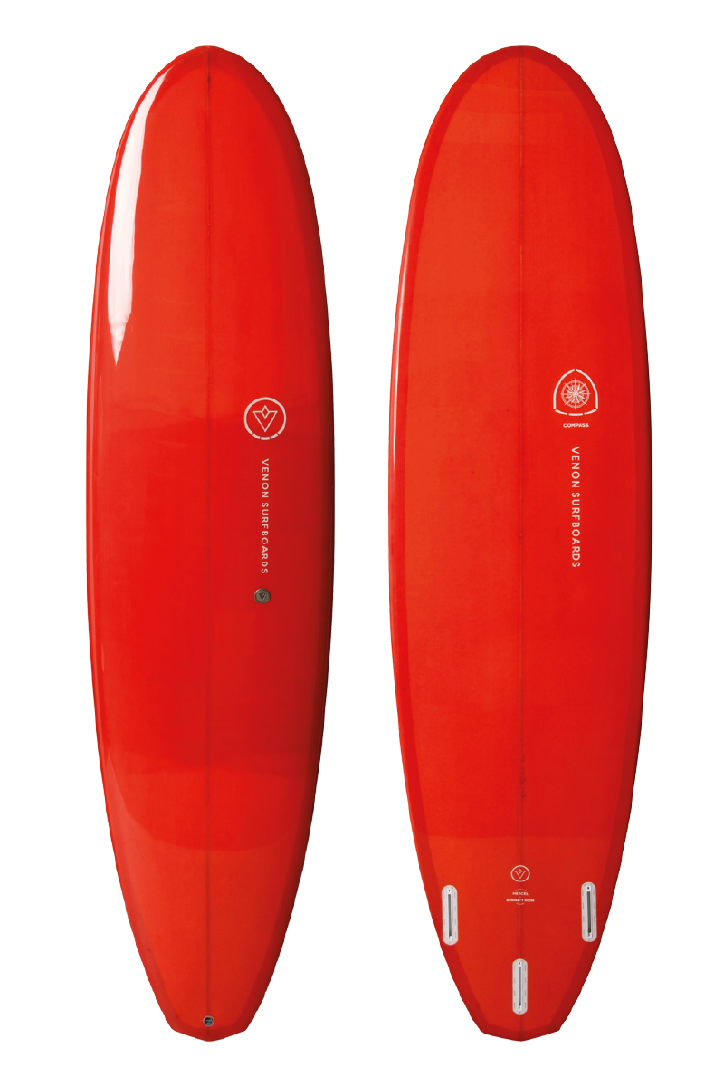 VENON Surfboards - Compass - Funboard - Double Layer  Red - Diamond Tail