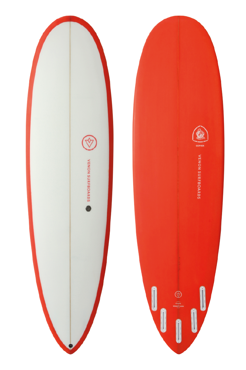 VENON Surfboards - Gopher - Hybrid Pintail - White Deck Corail - Pin Tail