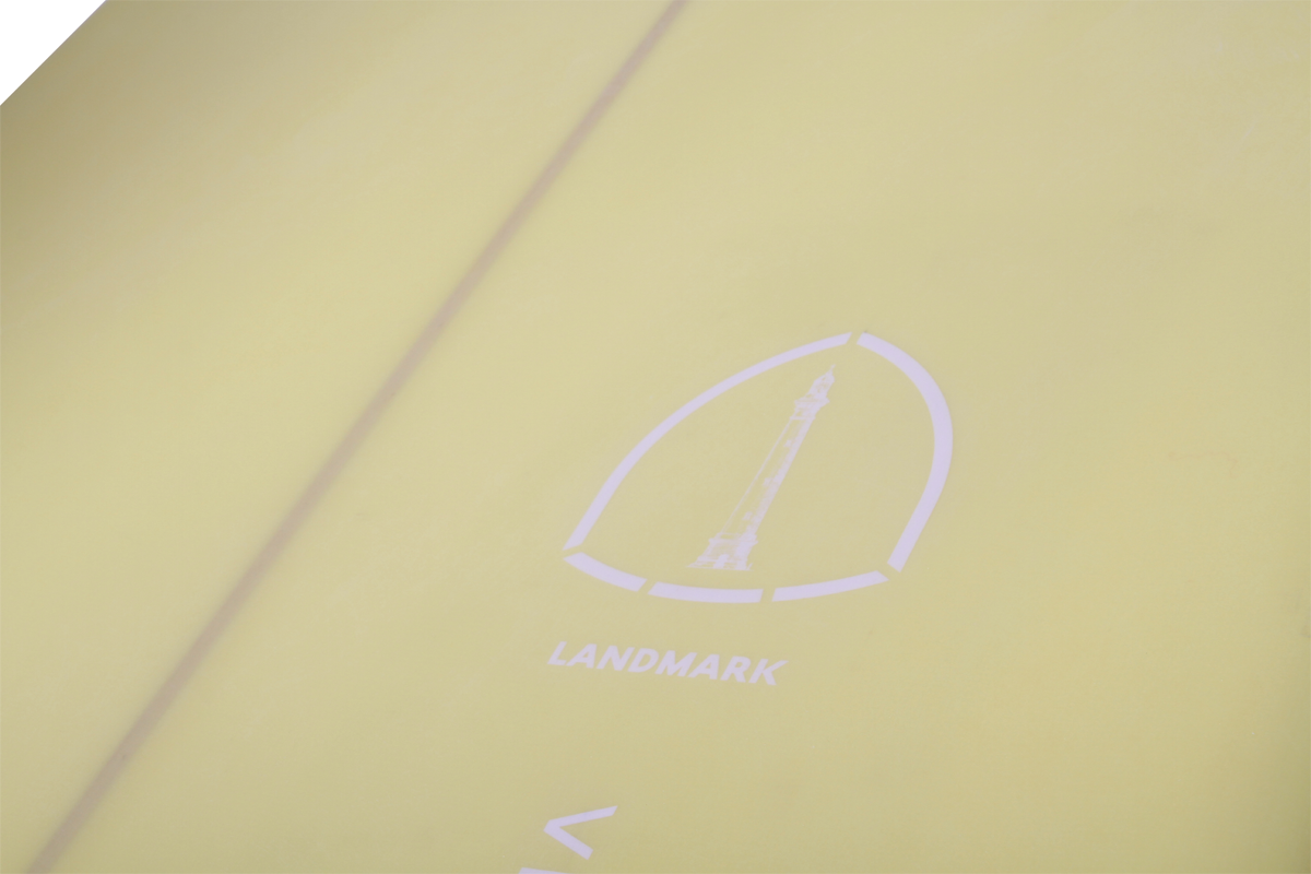 VENON Surfboards - Landmark - Longboard Noserider - White Deck Yellow - Squash Tail