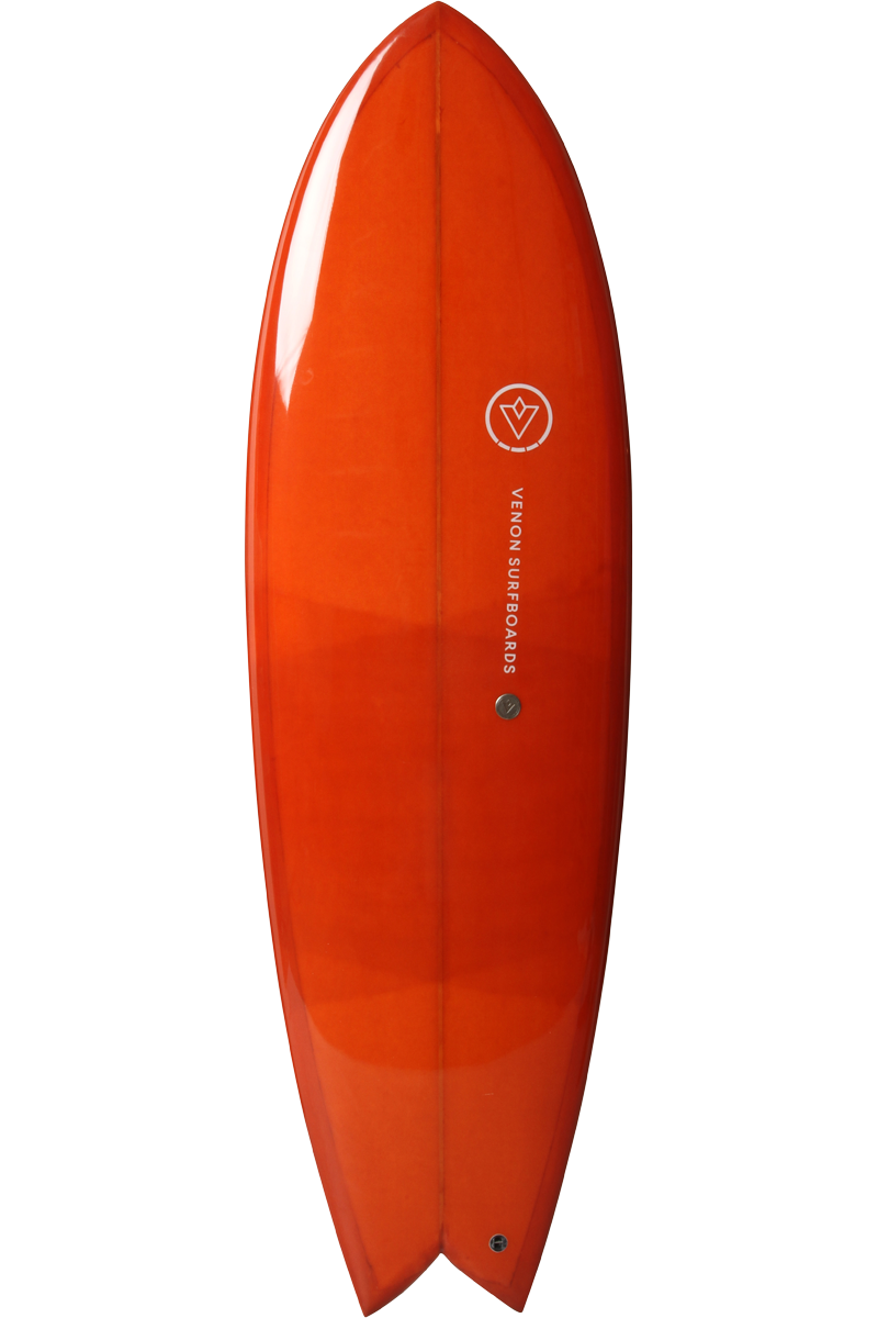 VENON Surfboards - Marlin - Retro Fish Twin - Double Layer Red - Swallow Tail