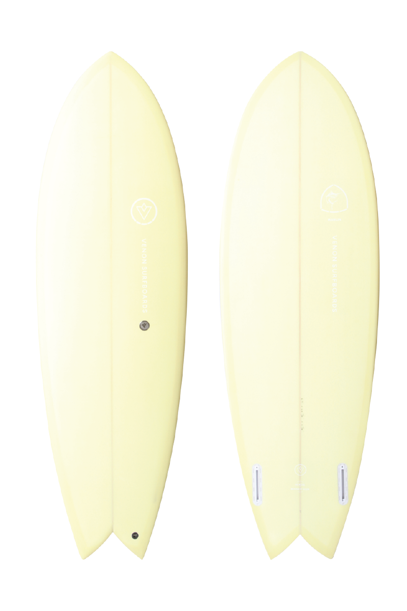 VENON Surfboards - Marlin - Retro Fish Twin - Pastel Yellow - Swallow Tail