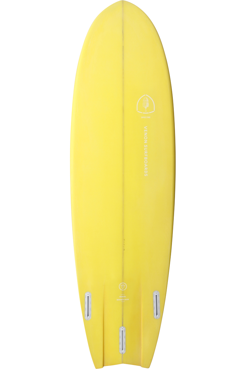 VENON Surfboards - Spectre - Hybrid Fish - White Deck Yellow - Swallow Tail