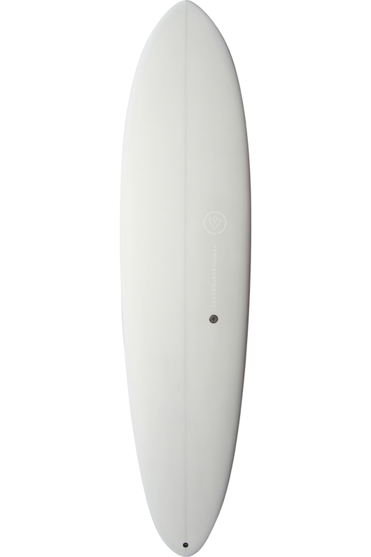 VENON Surfboards - Egg - Mid Length 2+1 - Pastel Grey - Round Pin Tail