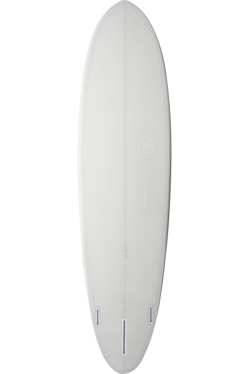 VENON Surfboards - Egg - Mid Length 2+1 - Pastel Grey - Round Pin Tail