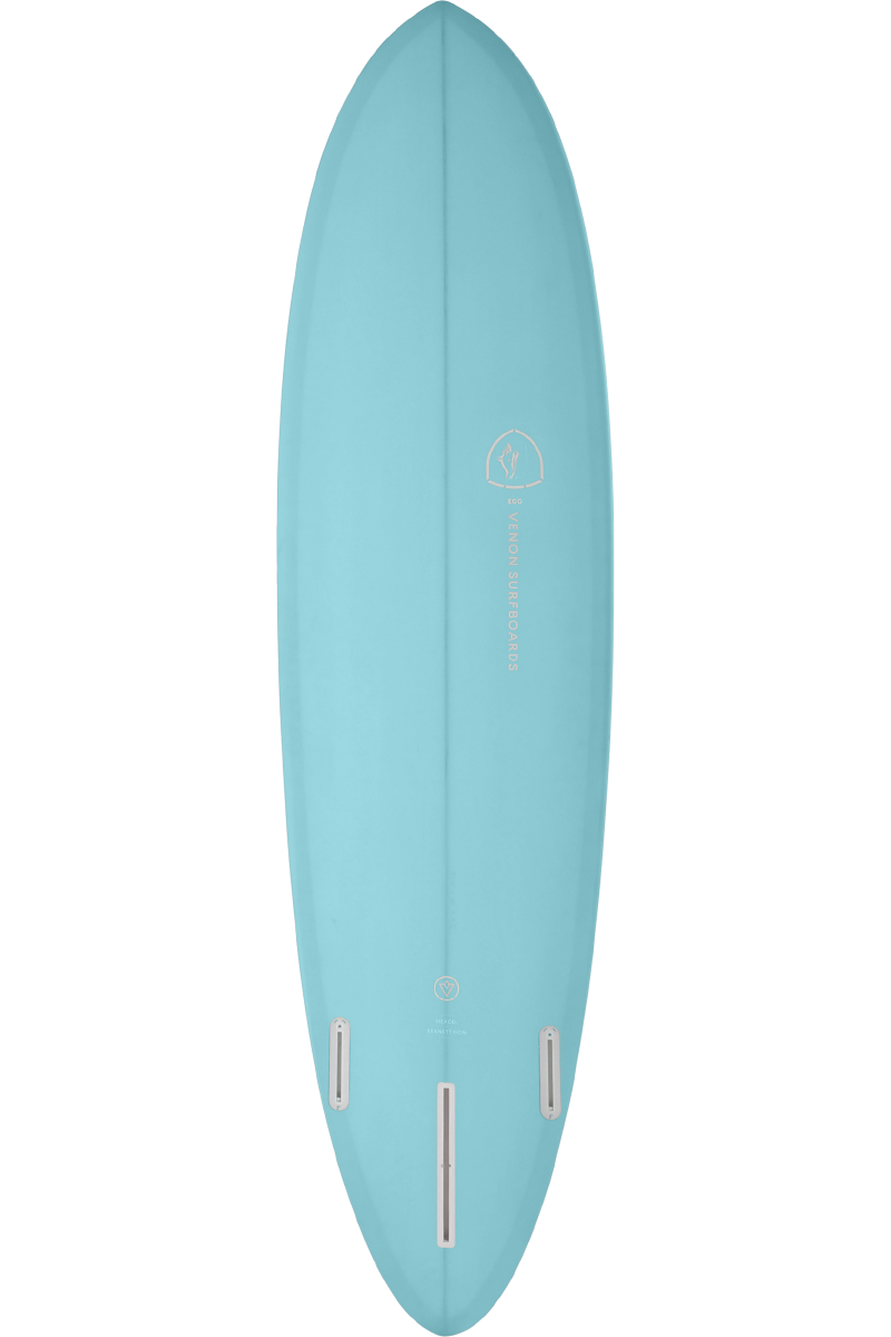 VENON Surfboards - Egg - Mid Length - Teal - Round Pin Tail