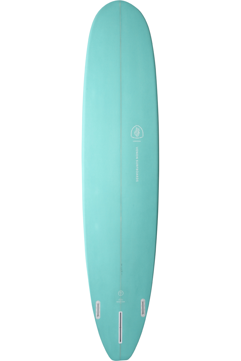 VENON Surfboards - Longsoul - Longboard Polyvalent - White Deck Teal - Squash Tail