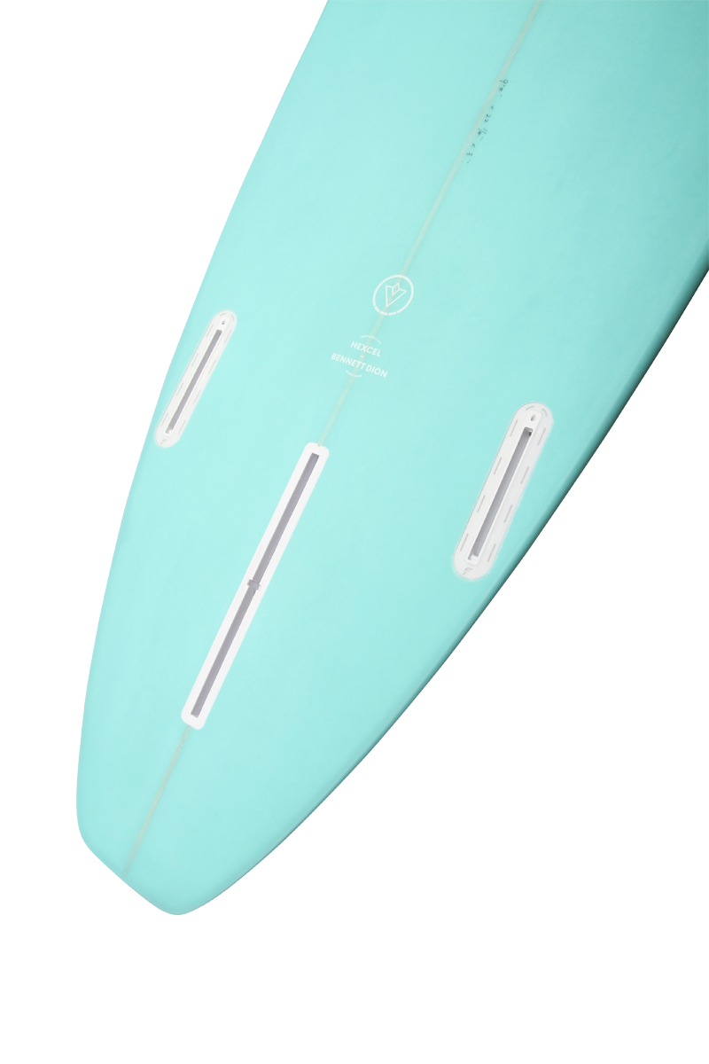 VENON Surfboards - Longsoul - Longboard Polyvalent - White Deck Teal - Squash Tail