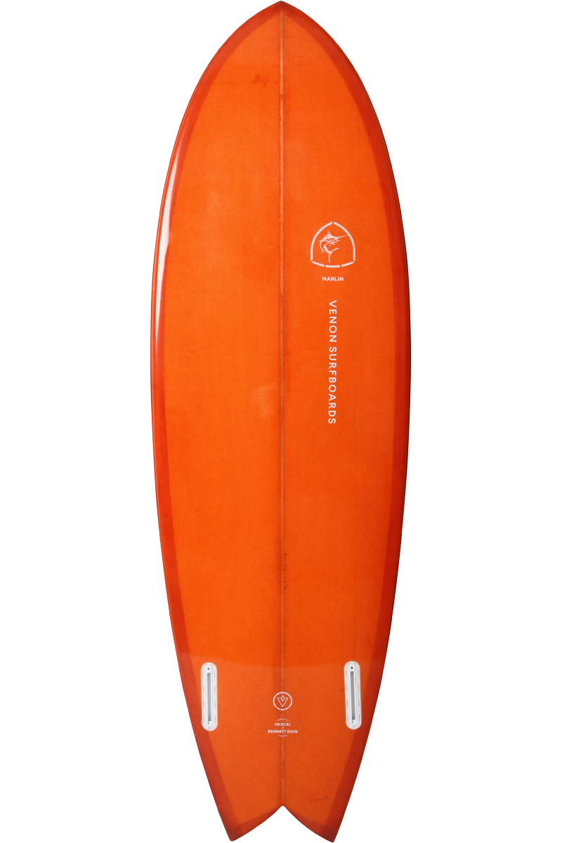 VENON Surfboards - Marlin - Retro Fish Twin - Double Layer Red - Swallow Tail