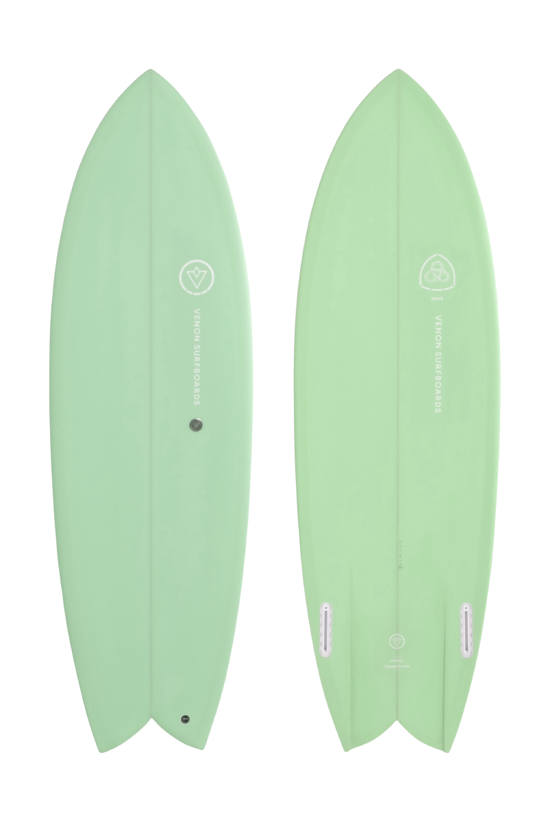 VENON Surfboards - Node - Retro Fish Twin - Pastel Seagreen - Swallow Tail