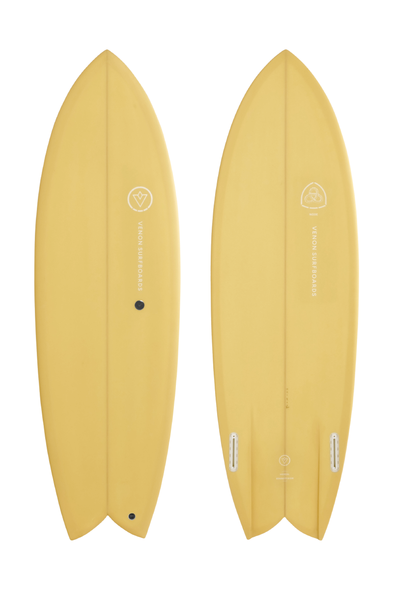 VENON Surfboards - Node - Retro Fish Twin - Pastel Straw - Swallow Tail