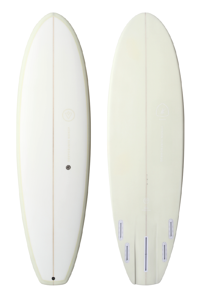 VENON Surfboards - Quokka - Hybrid 5Fins - White Deck Cream - Squash Tail