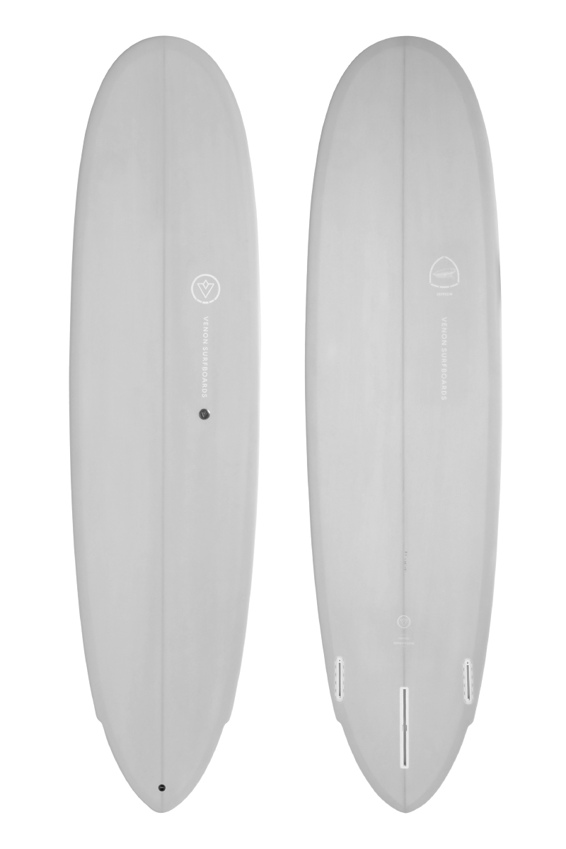 VENON Surfboards - Funboard - Zeppelin - Pastel Grey - Round Pin Tail + wingers