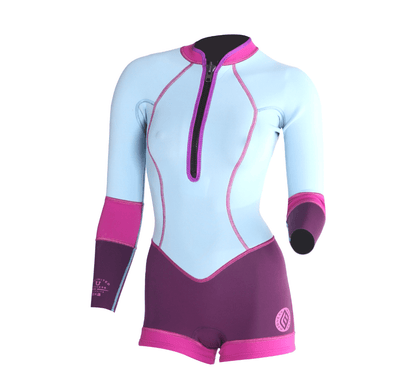 2/2 Unlimited -Zip Dos L/S Combinaison Shorty Surf Femme