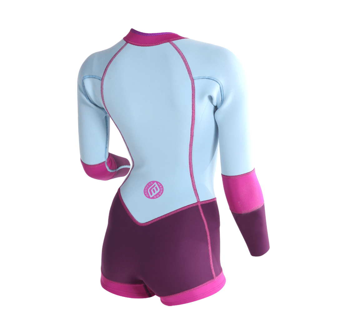 2/2 Unlimited -Zip Dos L/S Combinaison Shorty Surf Femme