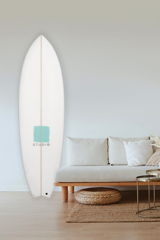 Tabla de surf decorativa - <tc>Lens</tc> 6-0 Blanco/Verde azulado