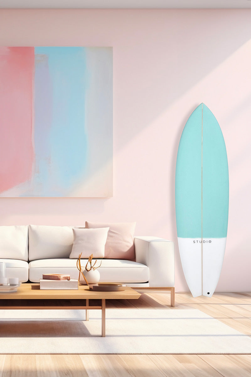 Decoration Surfboard - Lens - 6-6 Teal/White