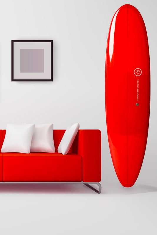 Décoration Planche de Surf - Boussole - Double Couche Rouge