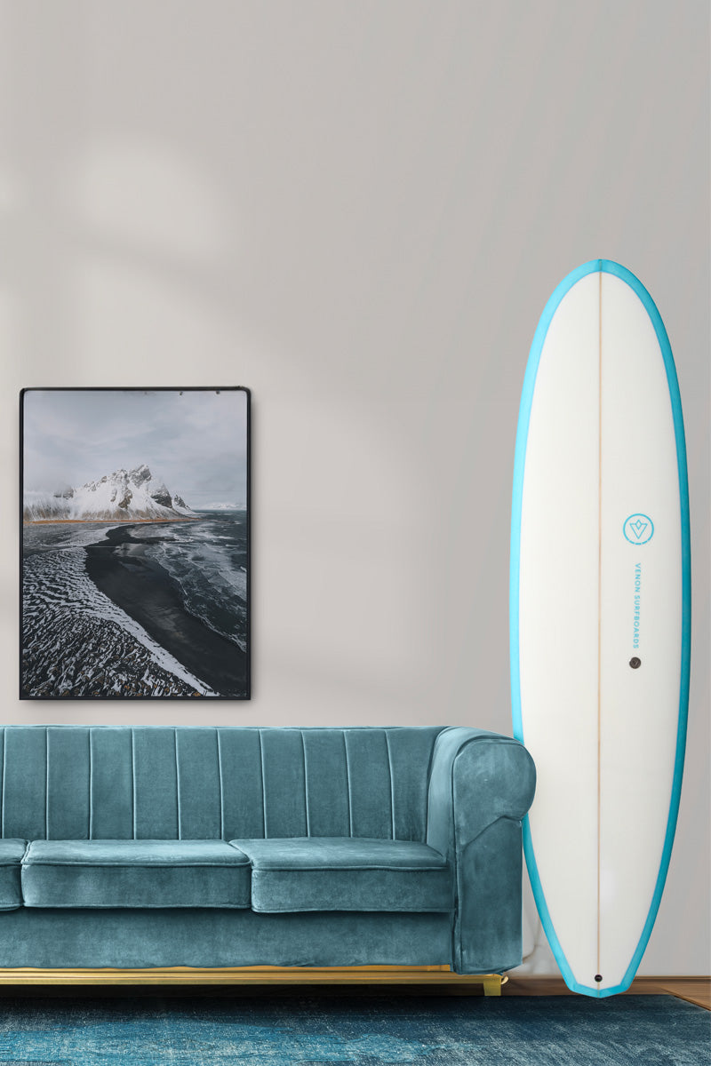 Dekoration Surfbrett – <tc>Compass</tc> – Weiß Deck Blau