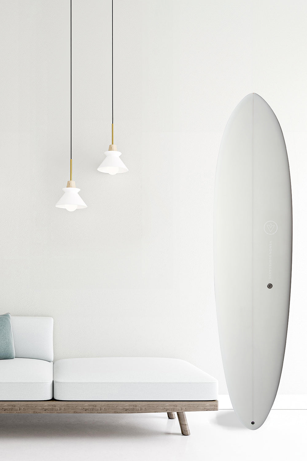Décoration Planche de Surf - Oeuf - Gris Pastel