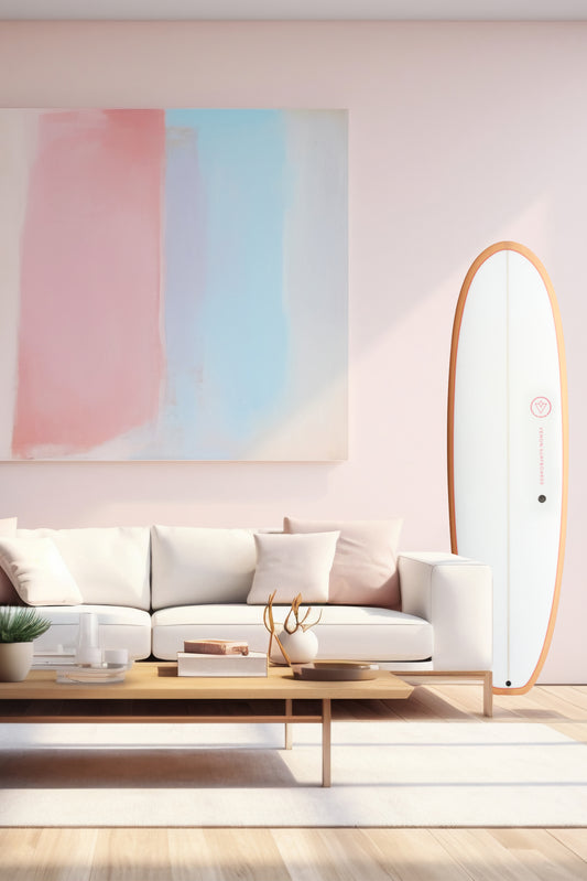 Décoration Planche de Surf - Evo - White Deck Rose
