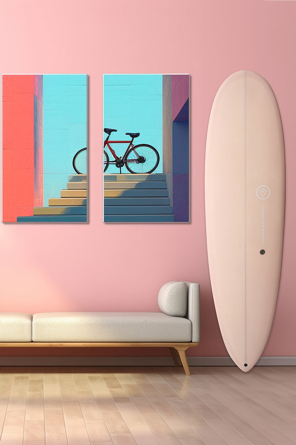 Decoration Surfboard - Gopher - Pastel Pink
