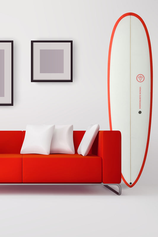 Décoration Planche de Surf - Gopher - White Deck Corail