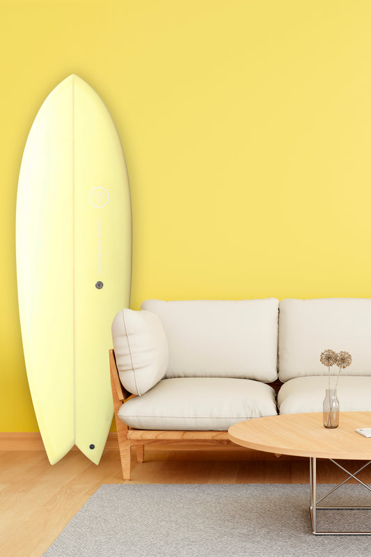 Décoration Planche de Surf - Marlin - Jaune Pastel