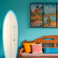 Dekoration Surfbrett – <tc>Marlin</tc> – Weiß Deck Blau