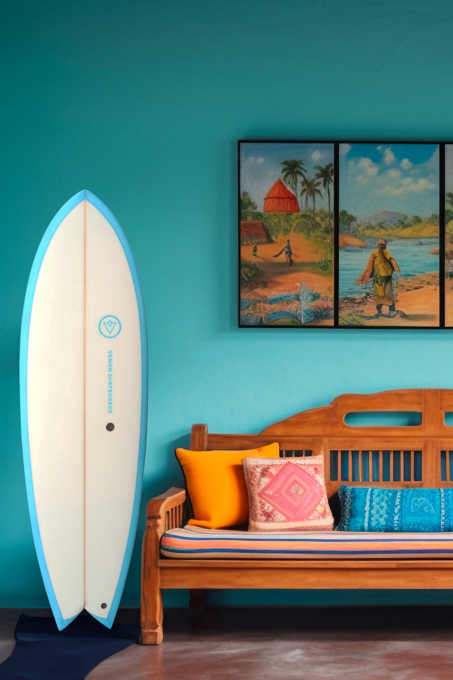 Decoration Surfboard - Marlin - White Deck Blue