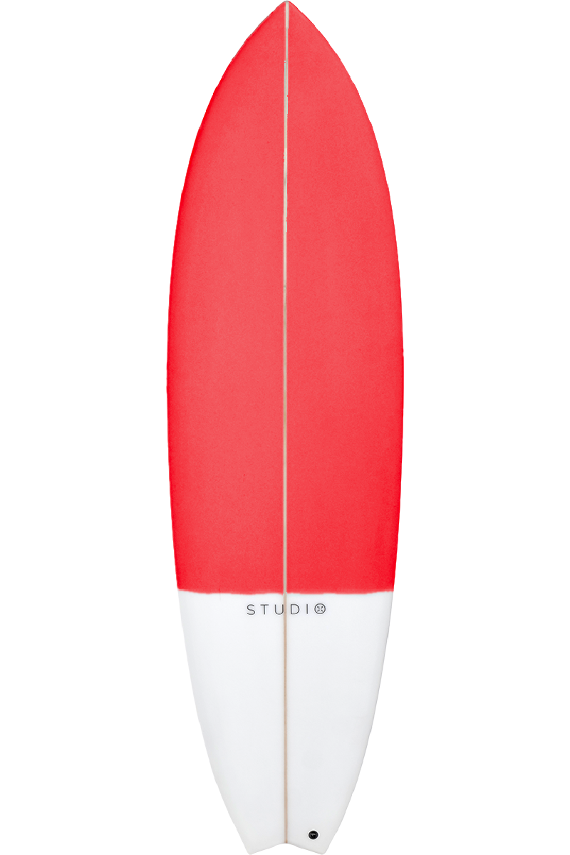 Decoration Surfboard - Lens 6-0 Fluro Red/White
