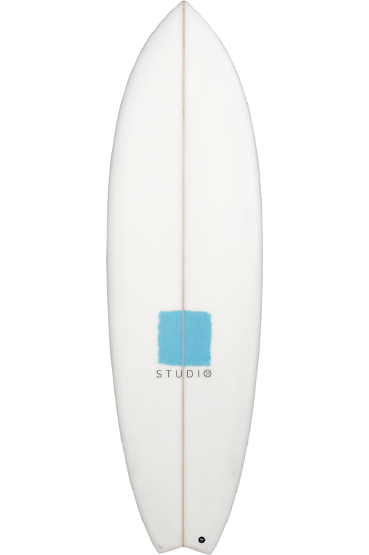 2nd Grade Surfboard - Lens - 6-3 White/LiteBlue