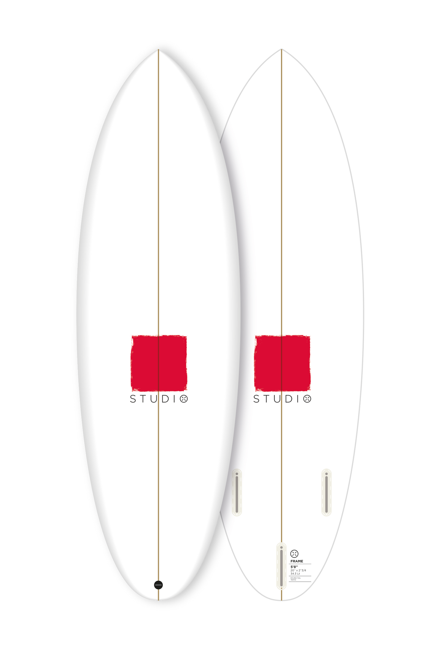Decoration Surfboard - Frame - 5-8 White/Red