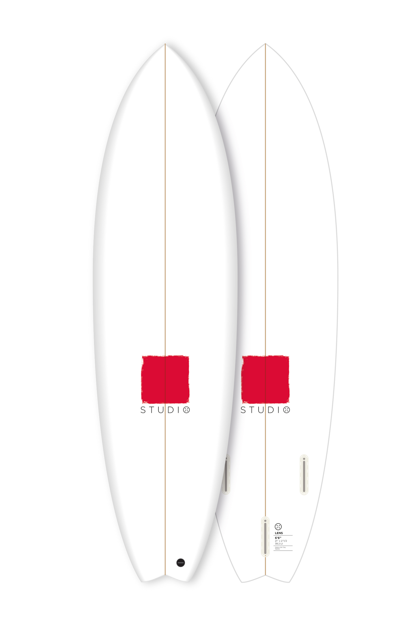 STUDIO SURFBOARDS LENS 6-6 WHITE/RED
