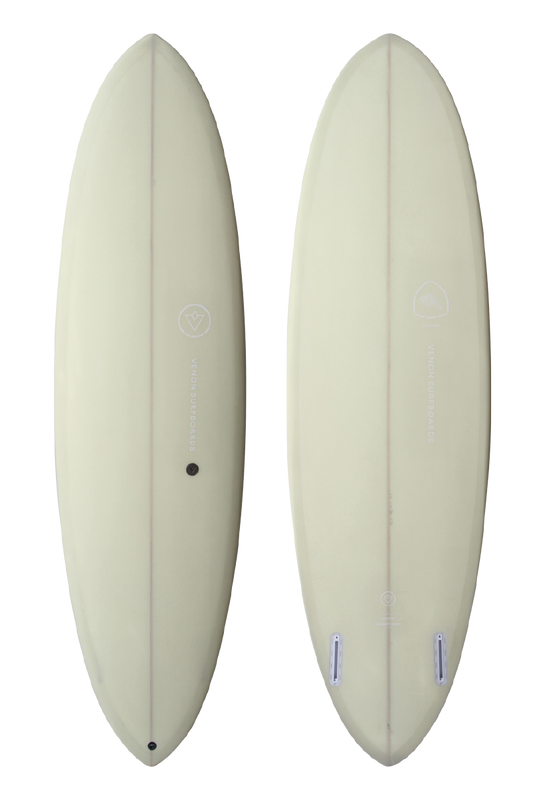 VENON Surfboards - Beaver - Mid Length Twin Pin - Pastel Beige -  Round Pin Tail