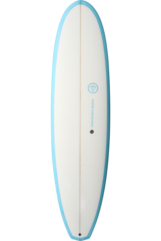 VENON Surfboards - Compass - Funboard - White Deck Blue - Diamond Tail