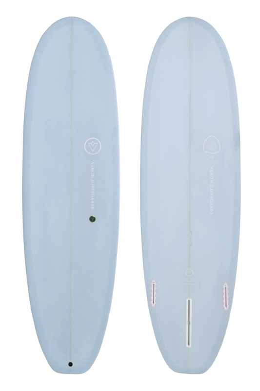 VENON Surfboards - Evo - Hybrid 2 + 1 Fins - Pastel Blue - Squash Tail