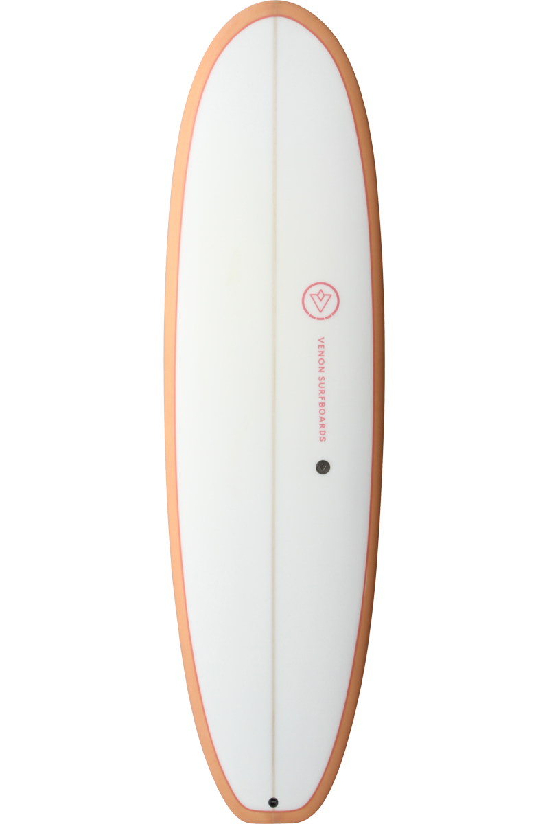 VENON Surfboards - Evo - Hybrid 2+1 Fins - White Deck Pink - Squash Tail