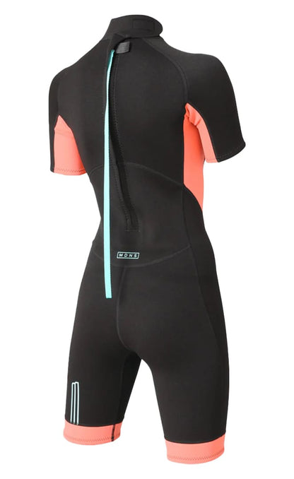 2/2 Pioneer - Zip Dos S/S Combinaison Shorty Surf Femme