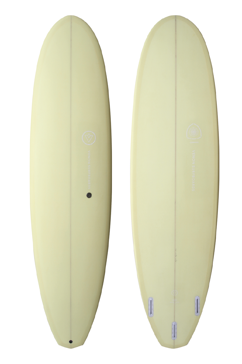 VENON Surfboards - Compass - Funboard - Pastel Yellow - Diamond Tail