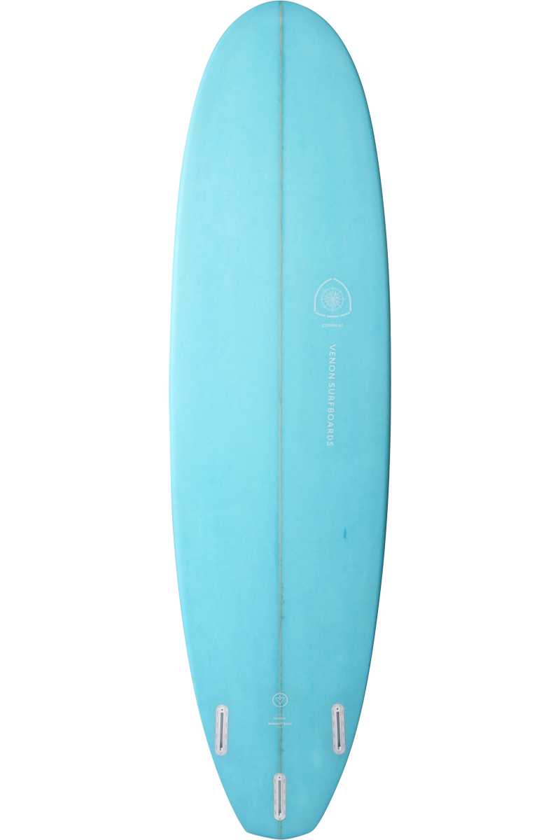 VENON Surfboards - Compass - Funboard - White Deck Blue - Diamond Tail