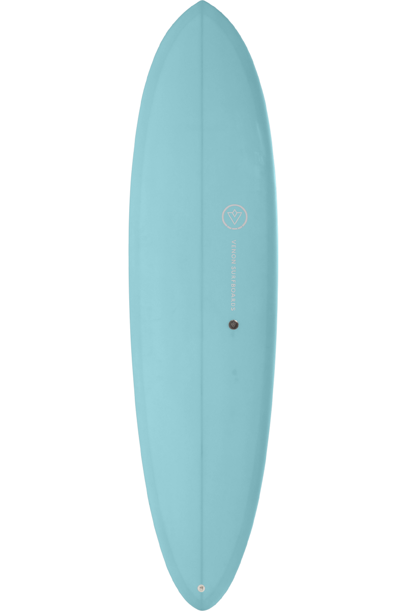 VENON Surfboards - Egg - Mid Length - Teal - Round Pin Tail