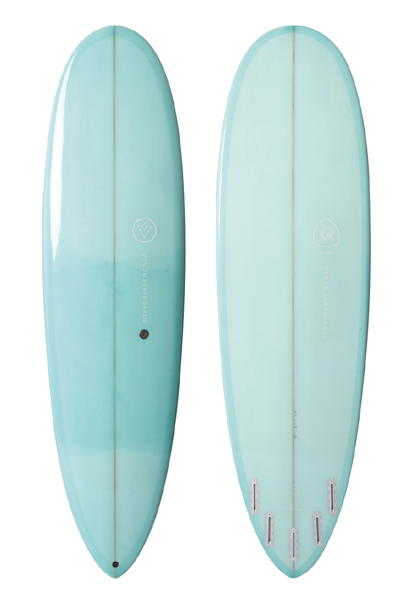 VENON Surfboards - Gopher - Hybrid Pintail - Double Layer Teal - Pin Tail