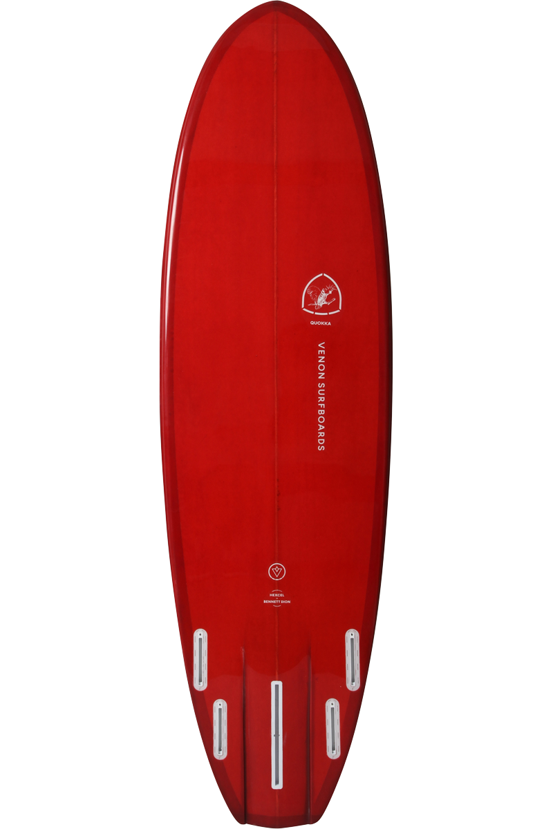 VENON Surfboards - Quokka - Hybrid 5Fins - Double Layer Wine - Squash Tail
