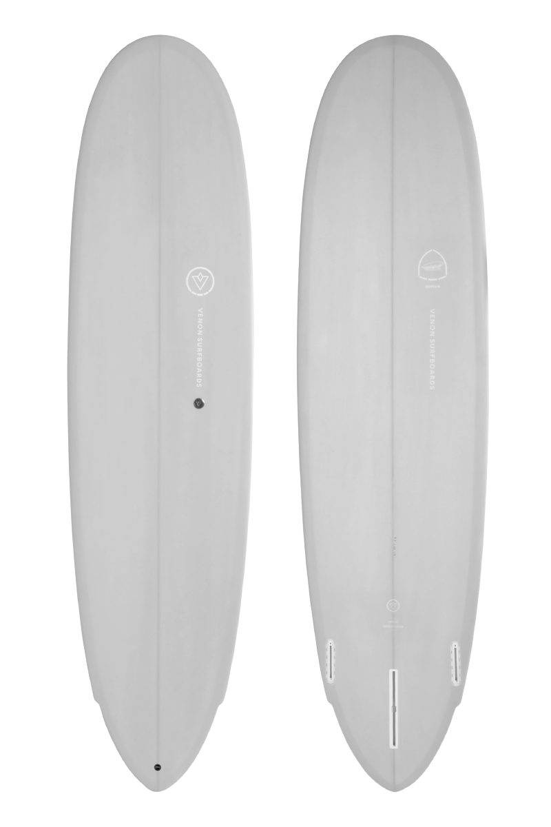 VENON Surfboards - Funboard - Zeppelin - Pastel Grey - Round Pin Tail + wingers 
